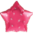 Foliopallo, pinkki tähti (sparkle)