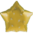 Foliopallo, kultainen tähti (sparkle)