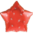 Foliopallo, punainen tähti (sparkle)