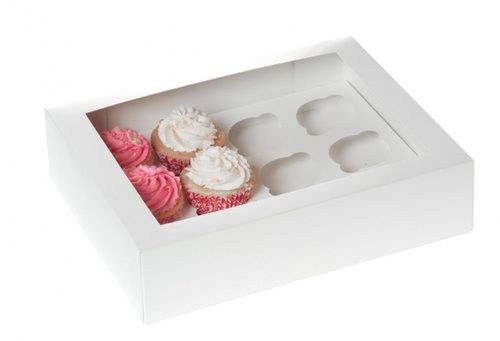 Mini-muffinilaatikko 12:sta, valkoinen