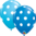 Kumipallot 25kpl, blue&robinegg polka dots