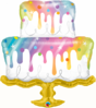 Muotofoliopallo, bday rainbow drip cake