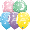 Kumipallot 6kpl, Baby Shower moon & stars