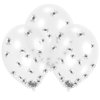 Kumipallot 6kpl, läpikuultava hämähäkki confetilla