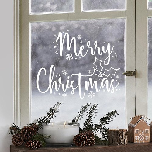 Koristetarrat ikkunaan, Merry Christmas