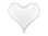 Foliopallo, sydän valkoinen 75cm