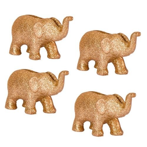 Koriste, kultaiset elefantit 4kpl