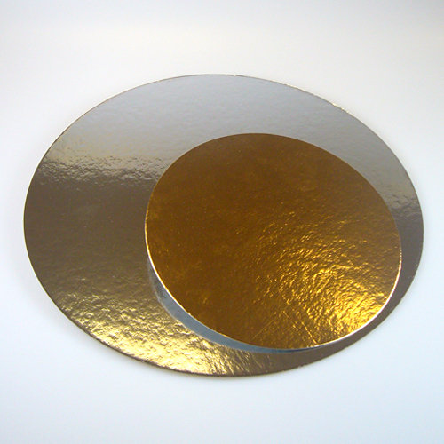 FunCakes pyöreä kakkualusta hopea/kulta 3kpl, 26cm