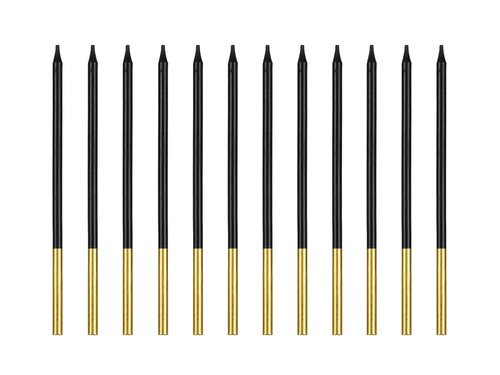 Pitkät kakkukynttilät, musta 14cm