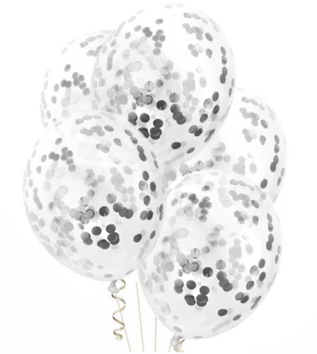 Ilmapallot, confetti hopea 4kpl