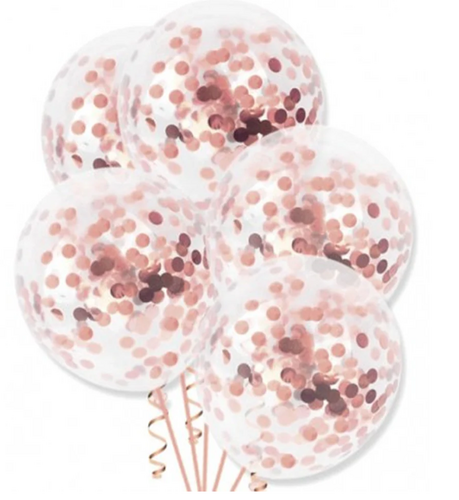 Ilmapallot, confetti ruusukulta 4kpl