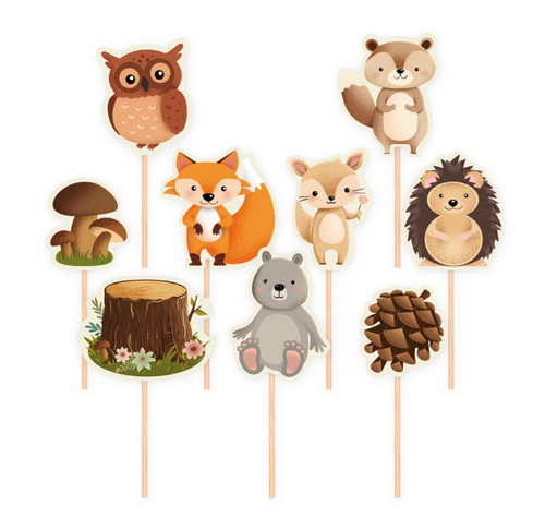 Metsän eläimet koristetikut 9kpl