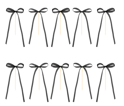 Kakkukoriste, Rusetit musta 10kpl