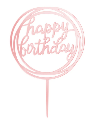 Kakkukoriste, Happy Birthday pyöreä ruusukulta