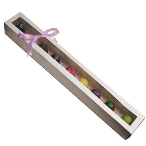 Kannellinen lahjarasia, valkoinen 41cm x 5cm x 5cm