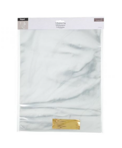 Sellofaanipussi 30x40cm 8kpl + sulkijat