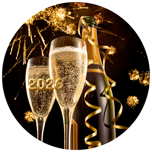 Syötävä kakkukuva, Uusi Vuosi 2026 20 cm