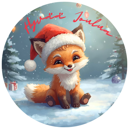 Syötävä kakkukuva, Hyvää Joulua kettu 20 cm