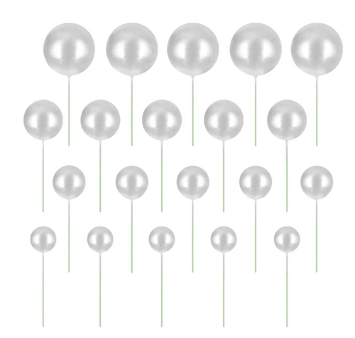 Hopeiset pallo kakkukoristeet 20kpl 