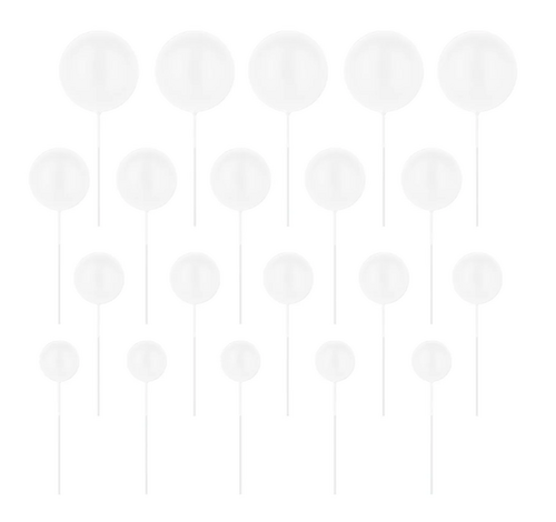 Valkoiset pallo kakkukoristeet 20kpl 