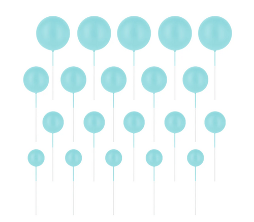 Vaaleansiniset pallo kakkukoristeet 20kpl  