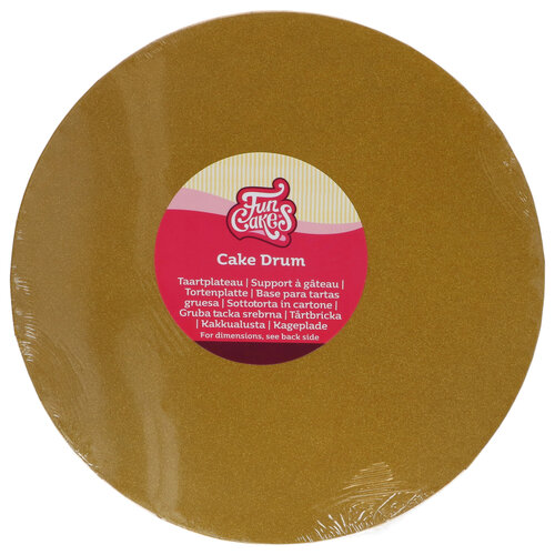 FunCakes paksu kakkualusta, 30cm kimalteleva kulta